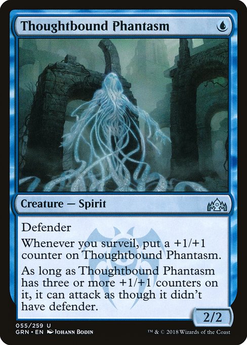 【Foil】【EN】思考繋ぎの幻/Thoughtbound Phantasm [GRN] 青U No.55