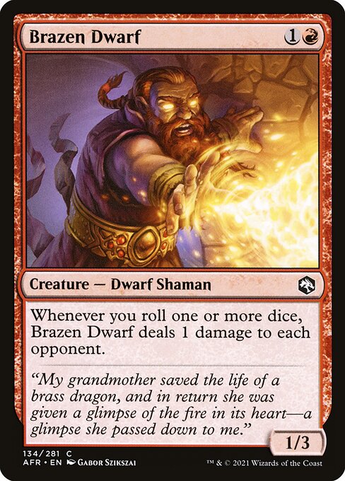 【Foil】【EN】ブラス・ドラゴンのドワーフ/Brazen Dwarf [AFR] 赤C No.134