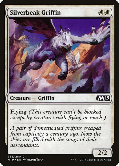 【EN】銀嘴のグリフィン/Silverbeak Griffin [M19] 白C No.285