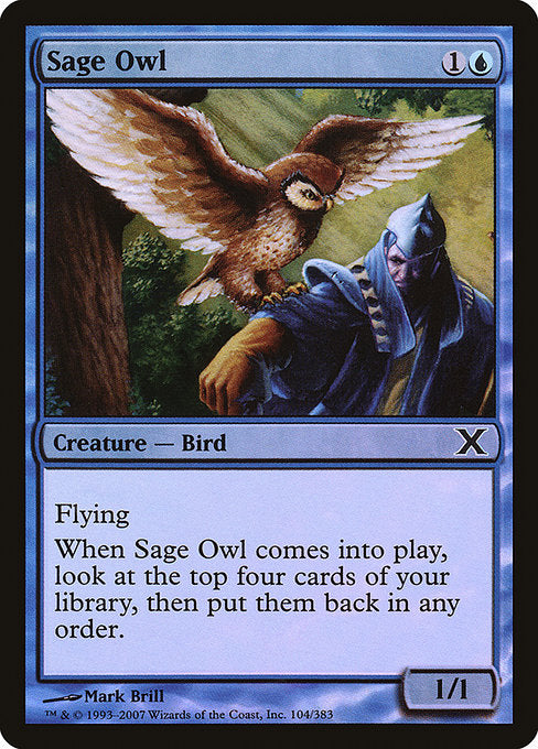 【Foil】【EN】物知りフクロウ/Sage Owl [10E] 青C No.104★