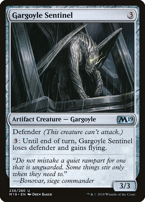 【Foil】【EN】ガーゴイルの歩哨/Gargoyle Sentinel [M19] 茶U No.236