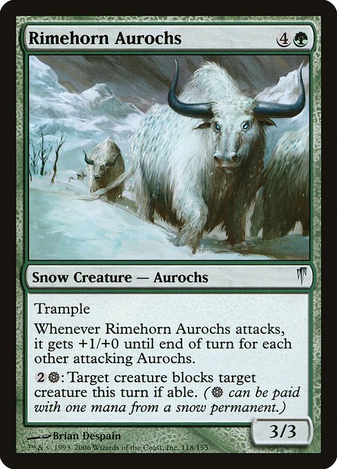 【Foil】【EN】霧氷角のオーロクス/Rimehorn Aurochs [CSP] 緑U No.118