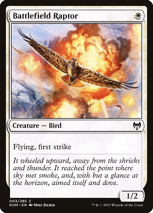 【Foil】【EN】戦場の猛禽/Battlefield Raptor [KHM] 白C No.3