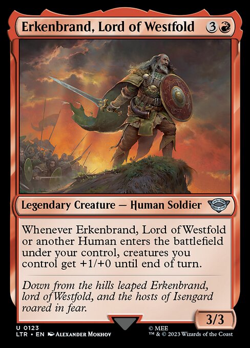 【Foil】【EN】ウェストフォルドの領主、エルケンブランド/Erkenbrand, Lord of the Westfold [LTR] 赤U No.123