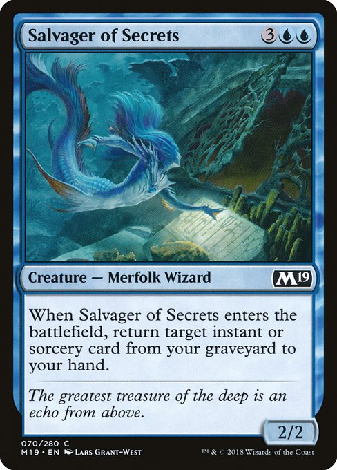 【EN】秘密の回収者/Salvager of Secrets [M19] 青C No.70