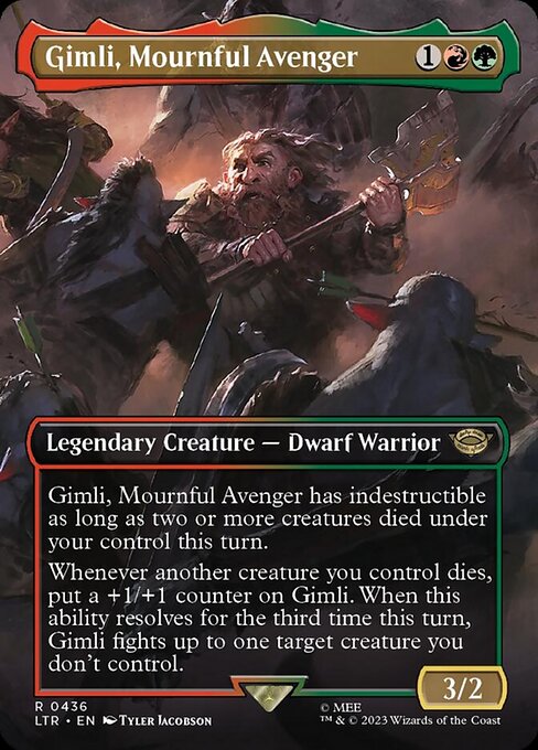 【Foil】【EN】死を悼む復讐者、ギムリ/Gimli, Mournful Avenger [LTR] 金R No.436
