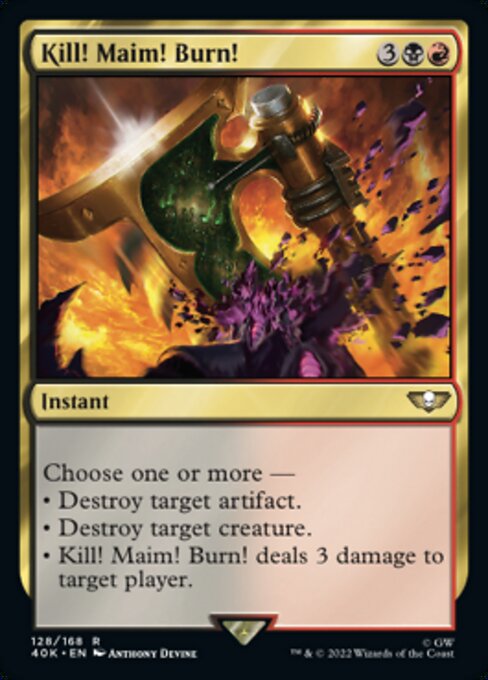 【Foil】【EN】Kill! Maim! Burn! [40K] 金R No.128★