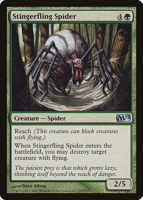 【Foil】【EN】棘投げの蜘蛛/Stingerfling Spider [M12] 緑U No.197