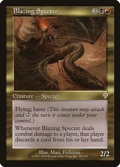 【Foil】【EN】燃え立つ死霊/Blazing Specter [INV] 金R No.236