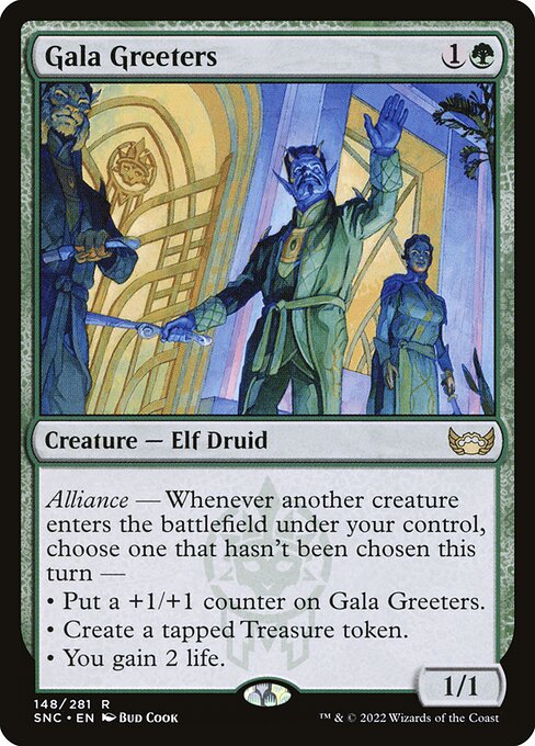 【Foil】【EN】祝祭の出迎え/Gala Greeters [SNC] 緑R No.148