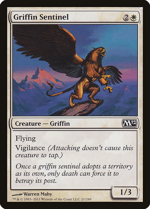 【Foil】【EN】グリフィンの歩哨/Griffin Sentinel [M12] 白C No.21