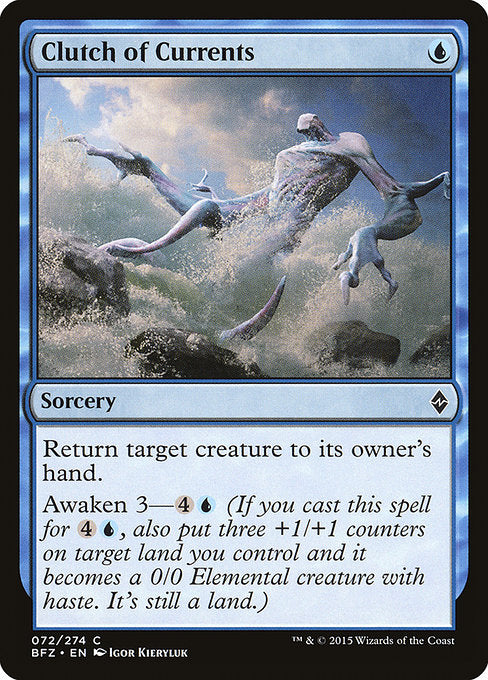 【Foil】【EN】掴み掛かる水流/Clutch of Currents [BFZ] 青C No.72