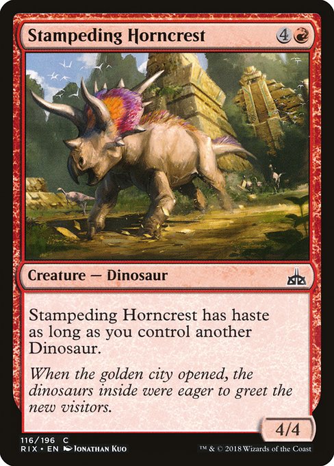 【Foil】【EN】暴走する角冠/Stampeding Horncrest [RIX] 赤C No.116