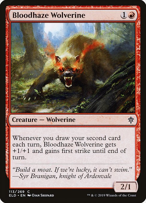 【Foil】【EN】血霞のクズリ/Bloodhaze Wolverine [ELD] 赤C No.113