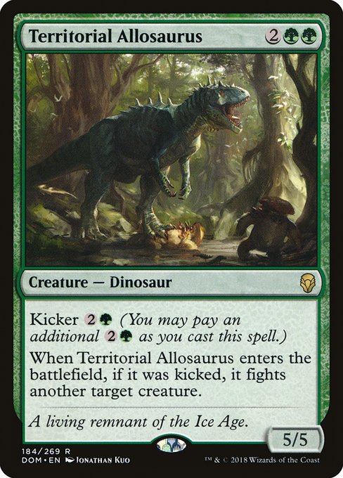【Foil】【EN】縄張り持ちのアロサウルス/Territorial Allosaurus [DOM] 緑R No.184