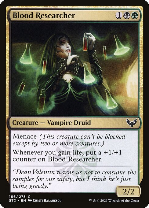 【Foil】【EN】血の研究者/Blood Researcher [STX] 金C No.166