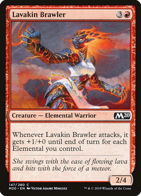 【Foil】【EN】溶岩族の喧嘩屋/Lavakin Brawler [M20] 赤C No.147