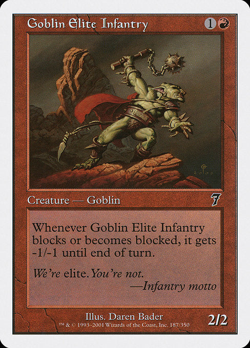 【EN】ゴブリン精鋭歩兵部隊/Goblin Elite Infantry [7ED] 赤C No.187