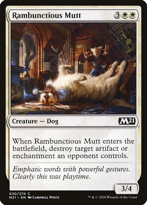 【Foil】【EN】やんちゃな犬/Rambunctious Mutt [M21] 白C No.30