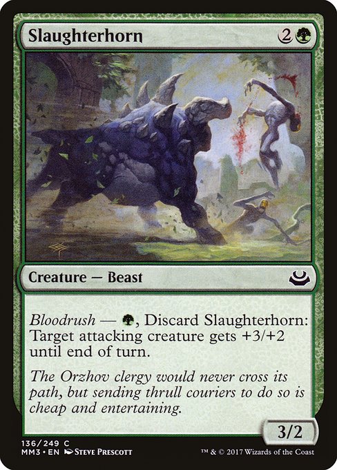 【Foil】【EN】殺戮角/Slaughterhorn [MM3] 緑C No.136