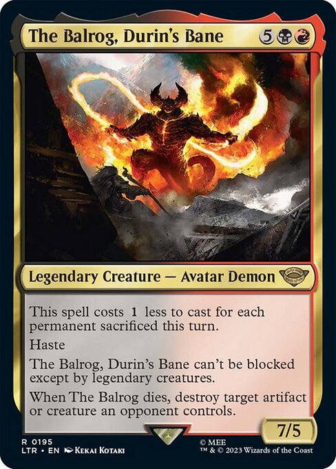 【Foil】【EN】ドゥリンの禍、バルログ/The Balrog, Durin's Bane [LTR] 金R No.195