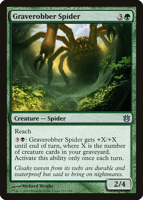 【Foil】【EN】墓荒らし蜘蛛/Graverobber Spider [BNG] 緑U No.122
