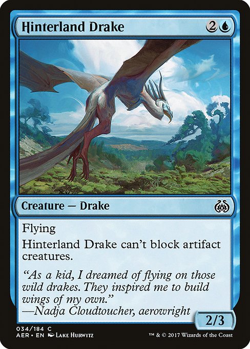 【Foil】【EN】内陸のドレイク/Hinterland Drake [AER] 青C No.34