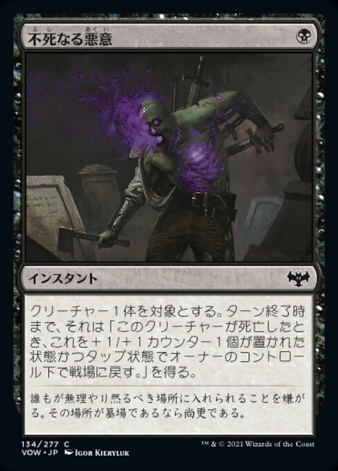 【Foil】【JP】不死なる悪意/Undying Malice [VOW] 黒C No.134