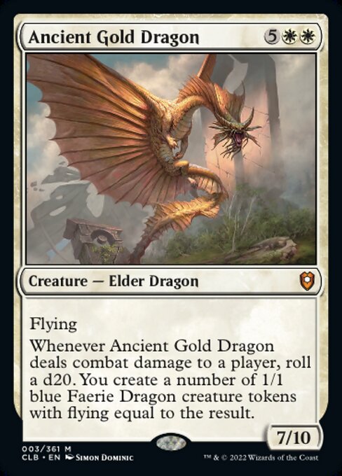 【Foil】【EN】エインシャント・ゴールド・ドラゴン/Ancient Gold Dragon [CLB] 白M No.3