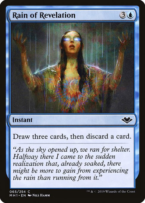 【Foil】【EN】啓示の雨/Rain of Revelation [MH1] 青C No.65