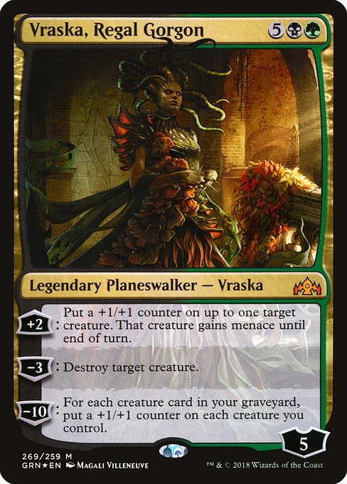 【Foil】【EN】威厳あるゴルゴン、ヴラスカ/Vraska, Regal Gorgon [GRN] 金M No.269