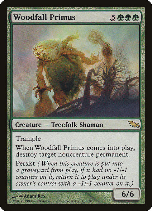 【EN】森滅ぼしの最長老/Woodfall Primus [SHM] 緑R No.135