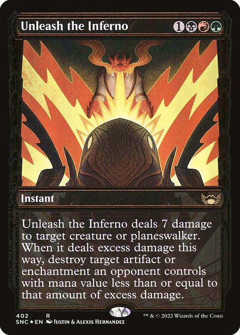 【Foil】【EN】豪火を放て/Unleash the Inferno [SNC] 金R No.402