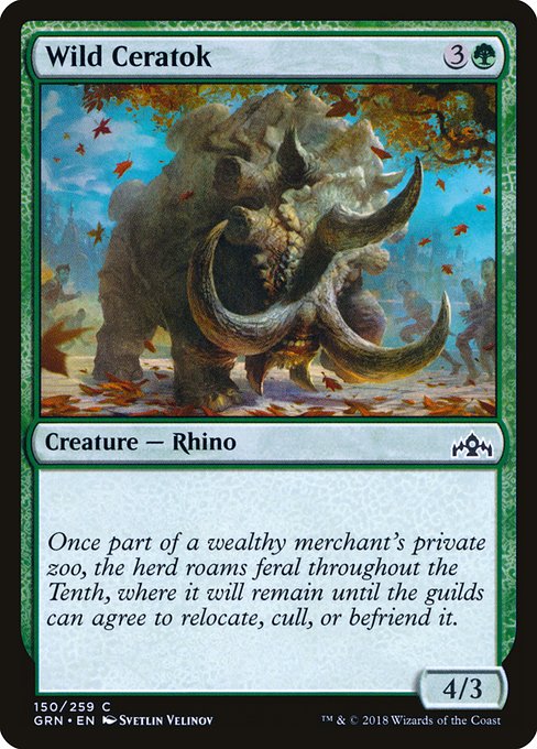 【Foil】【EN】野生の角獣/Wild Ceratok [GRN] 緑C No.150