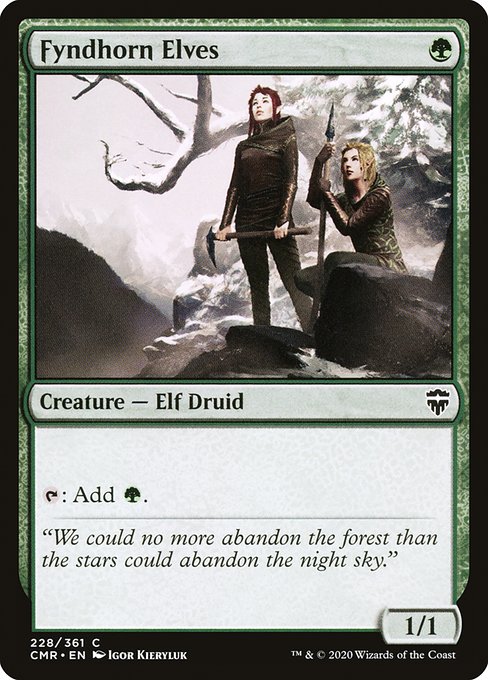 【Foil】【EN】フィンドホーンのエルフ/Fyndhorn Elves [CMR] 緑C No.228