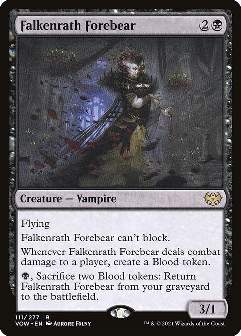 【Foil】【EN】ファルケンラスの先祖/Falkenrath Forebear [VOW] 黒R No.111
