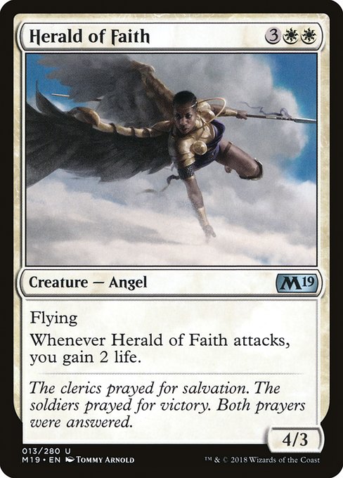 【Foil】【EN】信仰の伝令/Herald of Faith [M19] 白U No.13