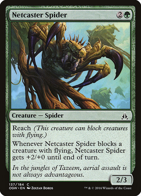 【Foil】【EN】網投げ蜘蛛/Netcaster Spider [OGW] 緑C No.137