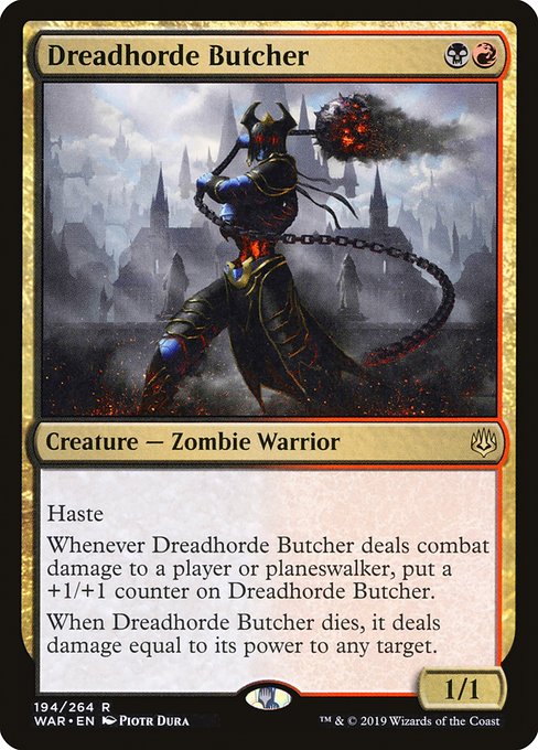 【Foil】【EN】戦慄衆の解体者/Dreadhorde Butcher [WAR] 金R No.194