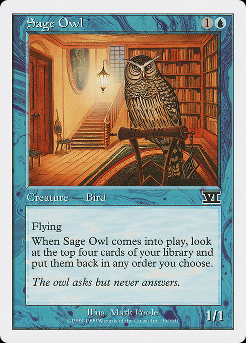 【EN】物知りフクロウ/Sage Owl [6ED] 青C No.95