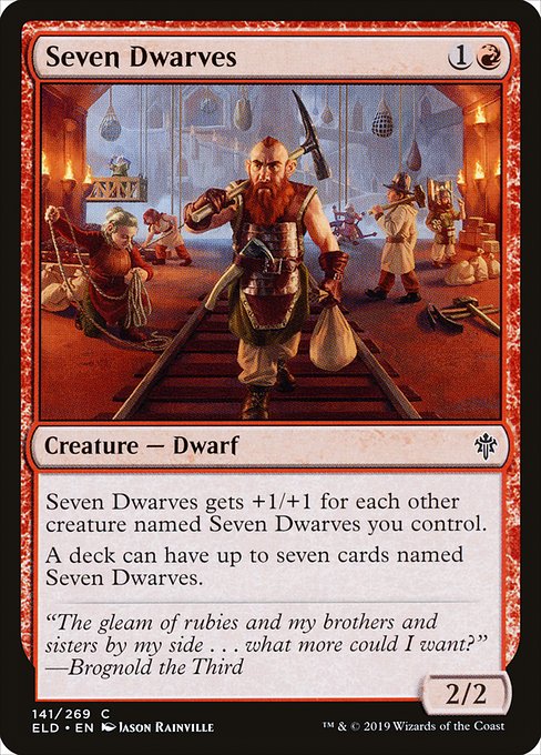 【Foil】【EN】七人の小人/Seven Dwarves [ELD] 赤C No.141