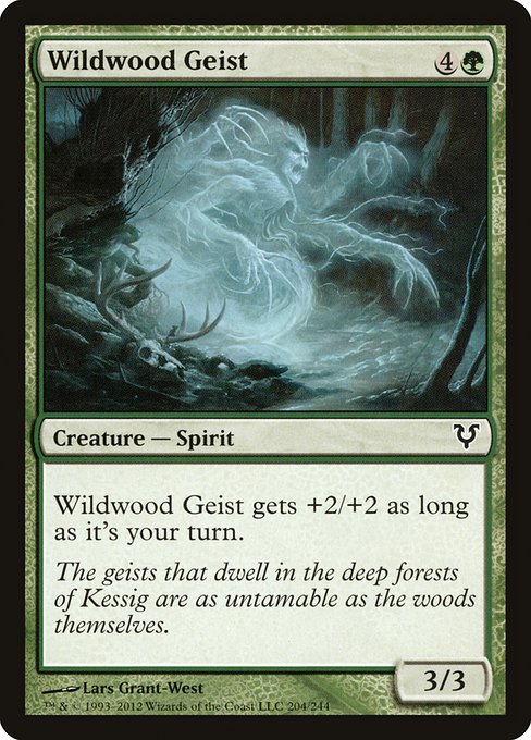 【Foil】【EN】猛森の霊/Wildwood Geist [AVR] 緑C No.204