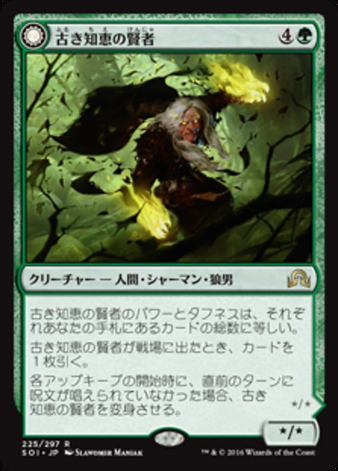【Foil】【JP】Sage of Ancient Lore // Werewolf of Ancient Hunger [SOI] 混R No.225