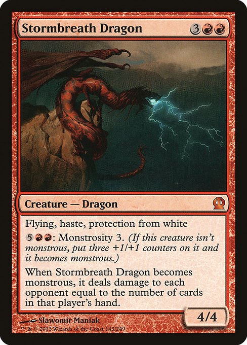 【Foil】【EN】嵐の息吹のドラゴン/Stormbreath Dragon [THS] 赤M No.143