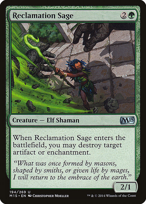 【Foil】【EN】再利用の賢者/Reclamation Sage [M15] 緑U No.194