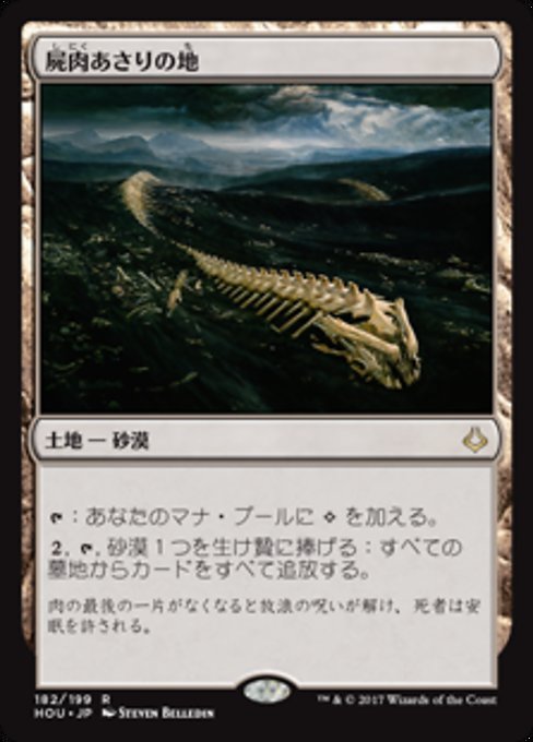 【Foil】【JP】屍肉あさりの地/Scavenger Grounds [HOU] 無R No.182