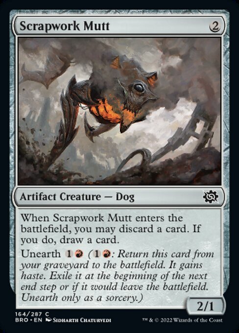 【Foil】【EN】屑鉄造りの雑種犬/Scrapwork Mutt [BRO] 茶C No.164