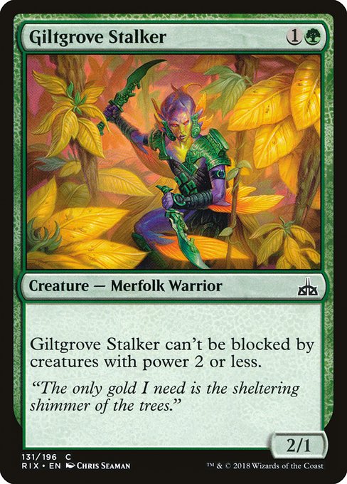 【Foil】【EN】金林の追跡者/Giltgrove Stalker [RIX] 緑C No.131