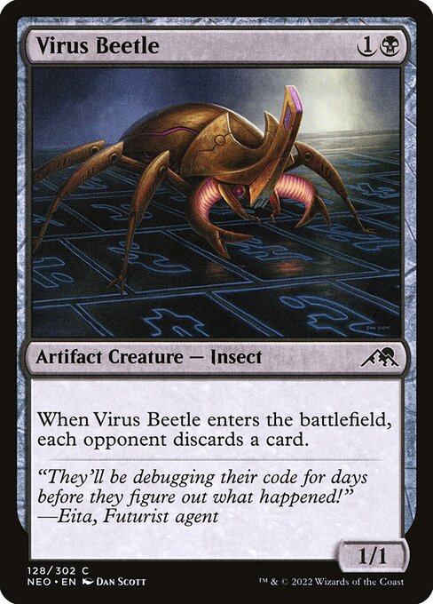【Foil】【EN】ウイルスの甲虫/Virus Beetle [NEO] 茶C No.128