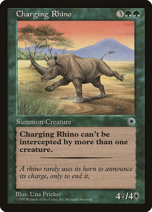 【EN】突進するサイ/Charging Rhino [POR] 緑R No.161
